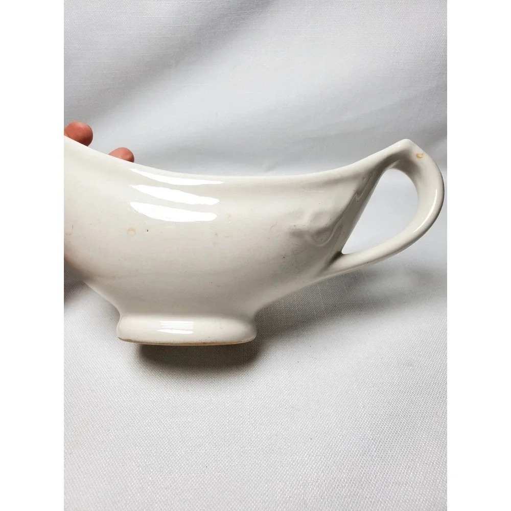 Vintage TEPCO USA China‎ Gravy Boat Restaurant Ware Ivory Diner Style 9.5